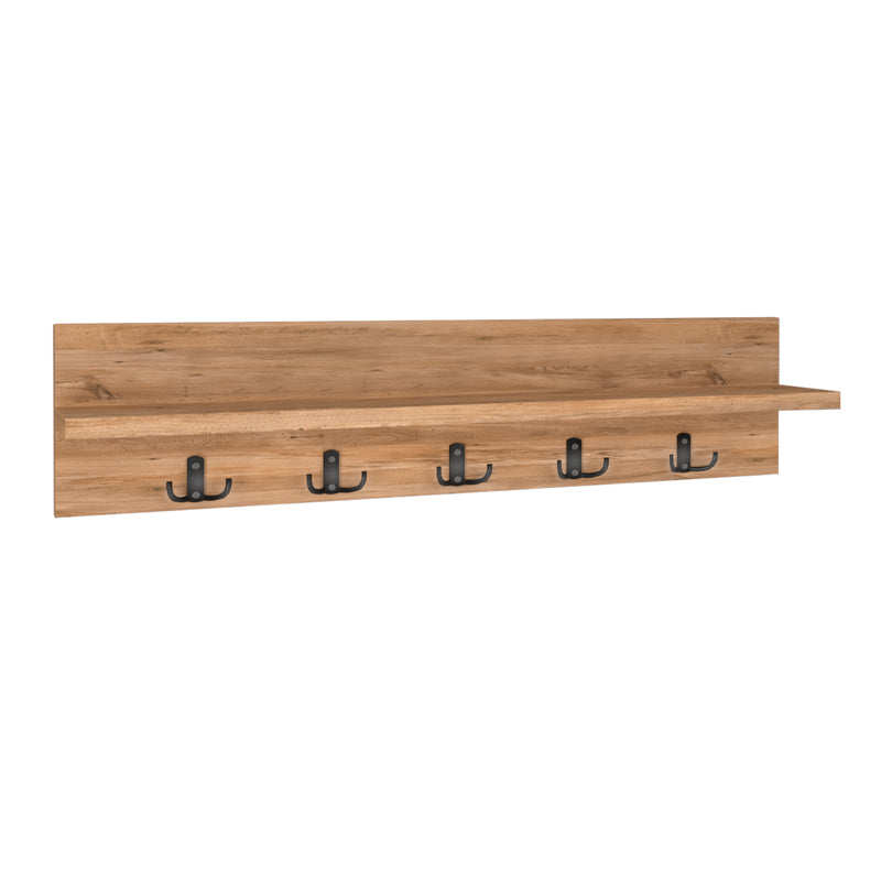 ARLENE Wall Hanger made of melamine oak, measuring 80x11x18cm, showcasing its elegant design and sturdy construction.